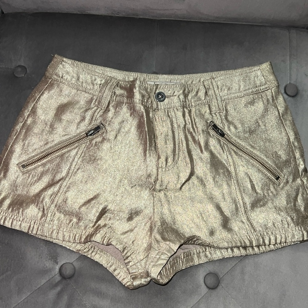 FREE PEOPLE GOLD SHIMMER SHORTS